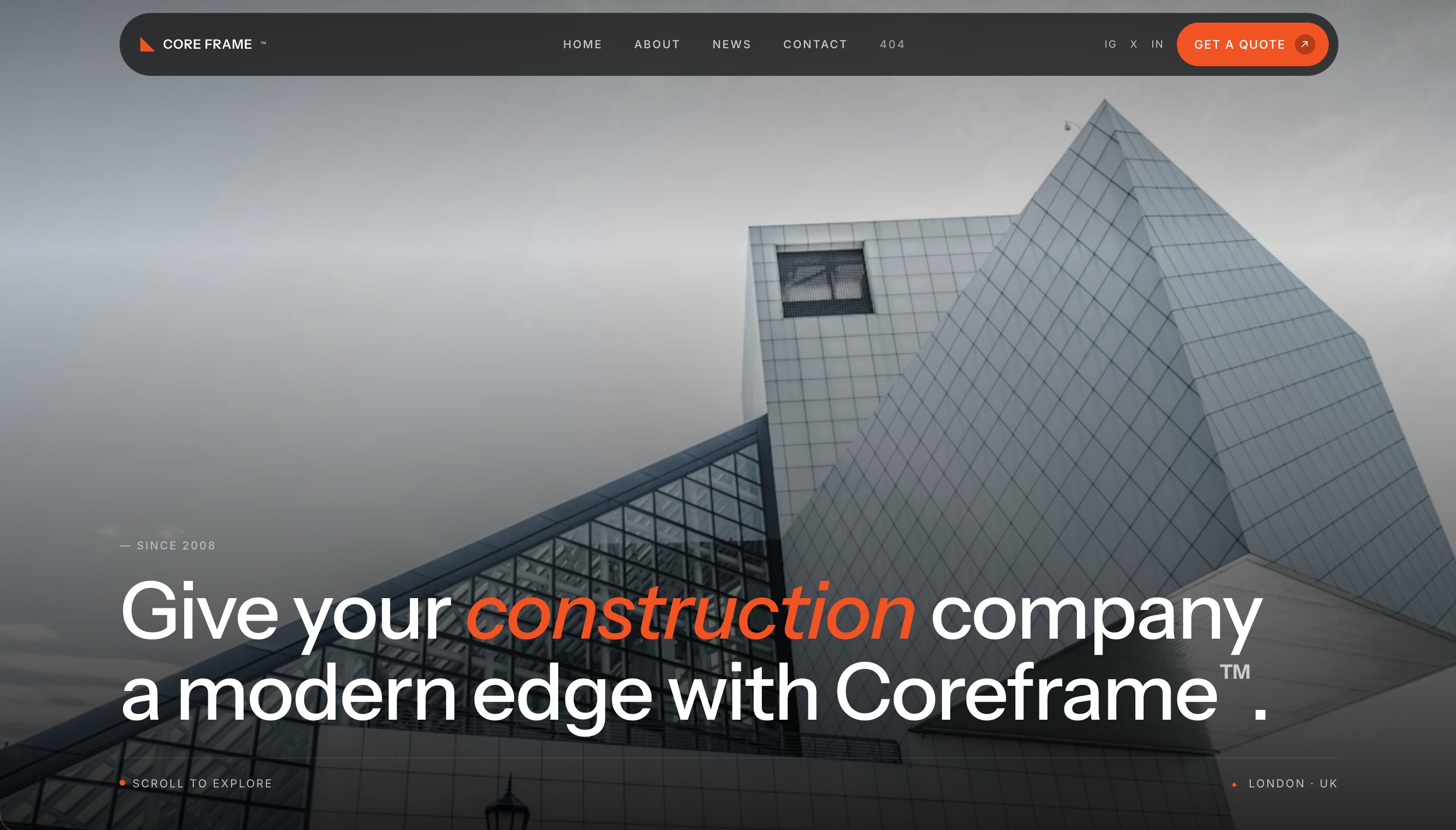 Coreframe demo preview